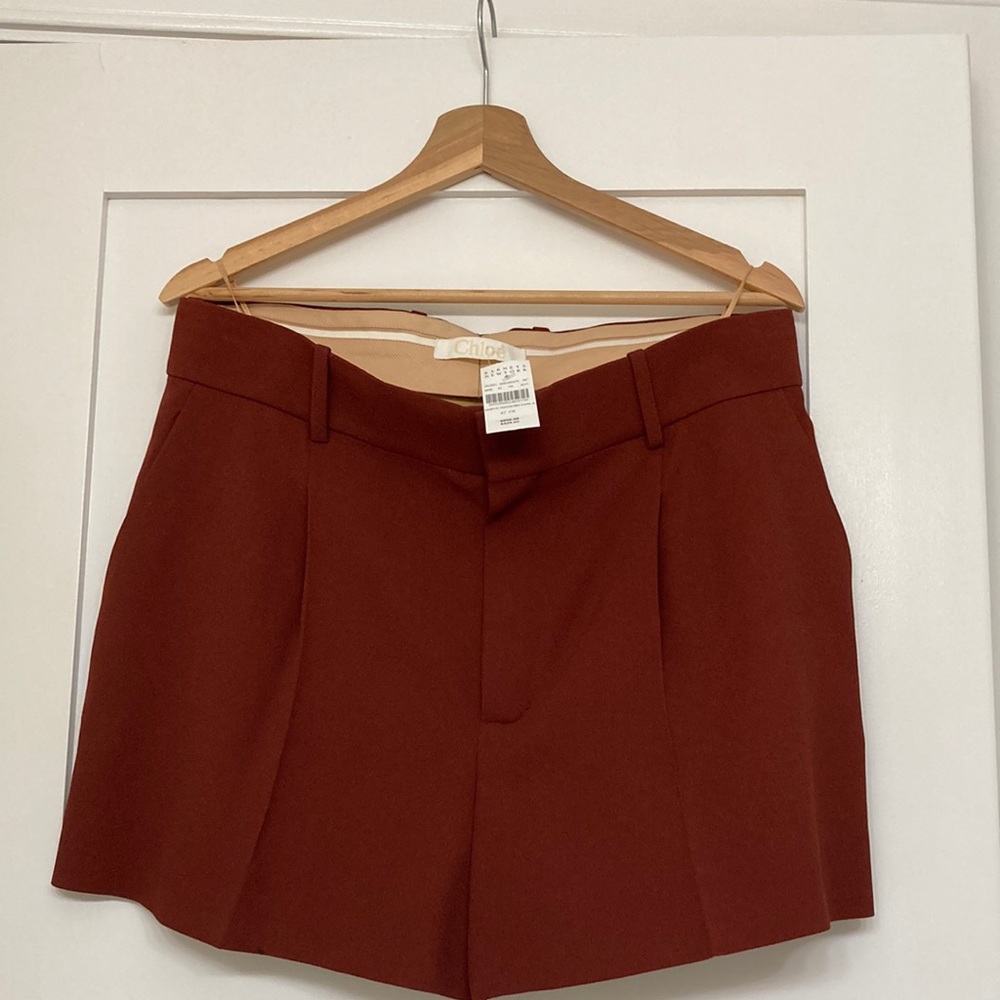 Chloe NWT rust colored dark red dress shorts French size 42 ~US size 12